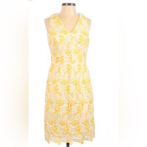 White House Black Market Yellow/White Sundress